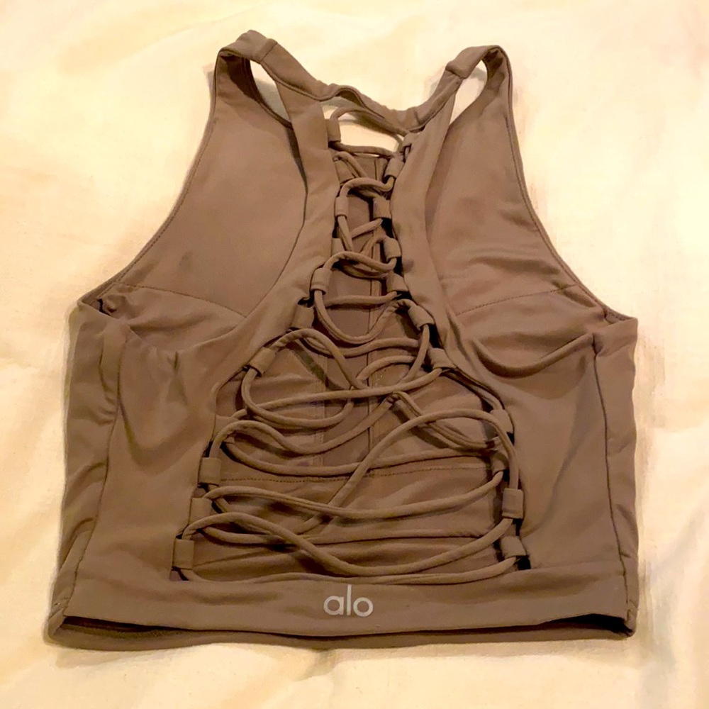 ALO strappy crop workout top